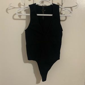 deep v black bodysuit